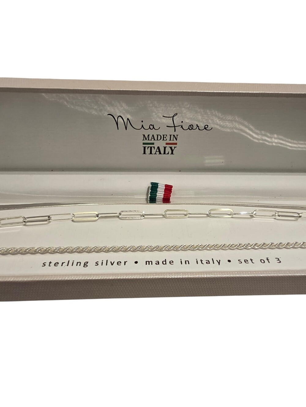 SOLD New Set Of 3 Sterling Silver Bracelets Mia Fiore Size 7" Retails $85 - Picture 1 of 5